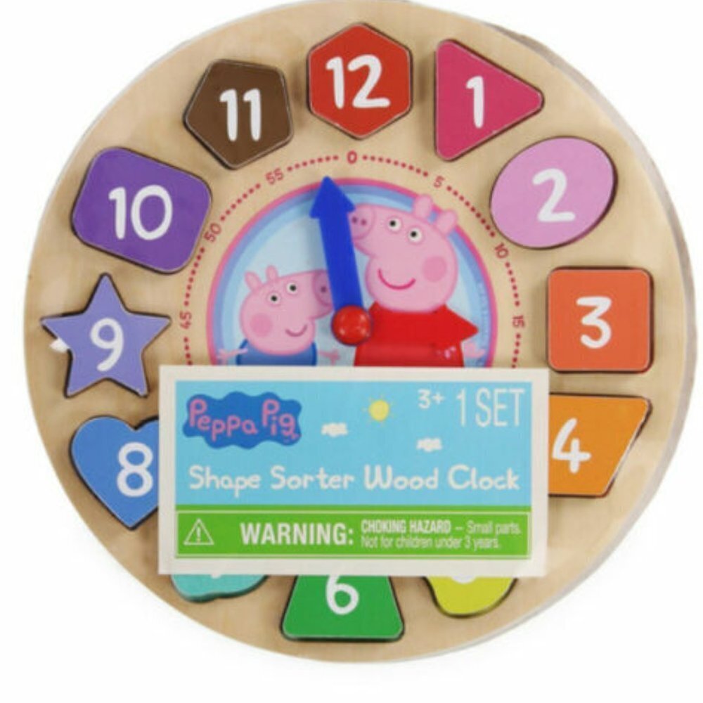 Peppa Pig Shape Sorter Clock puzzle new in package